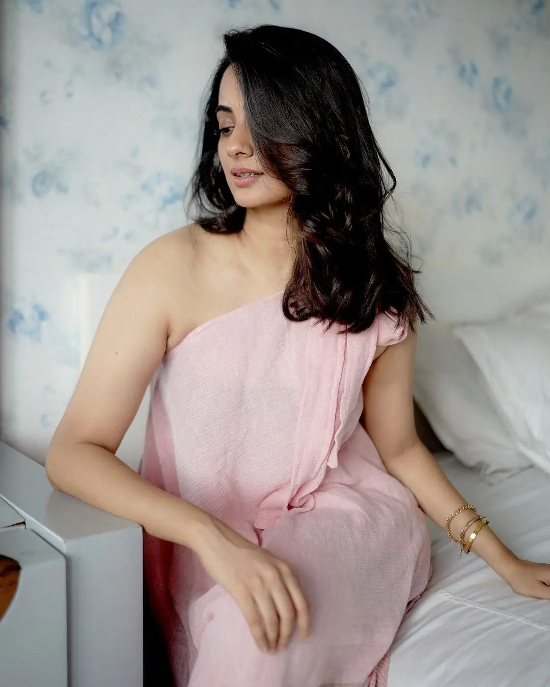 South Indian Actress Namitha Pramod in Pink Gown